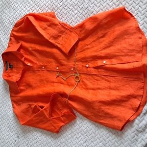 Ralph Lauren Linen shirt With gold chain belt.Size M.